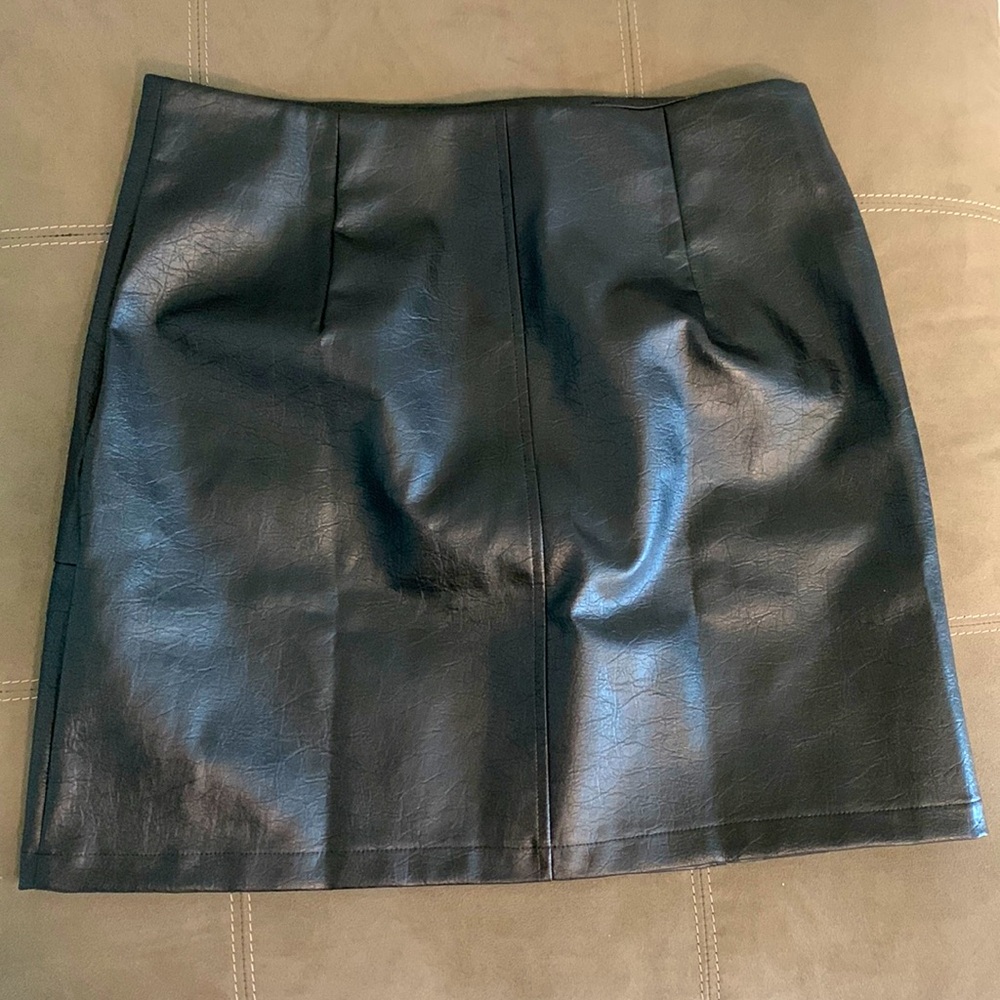 Black faux leather skirt